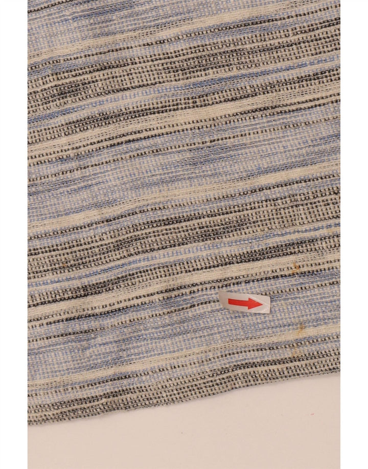 Top da donna a maniche lunghe Oasis UK 10 piccolo cotone a righe blu
