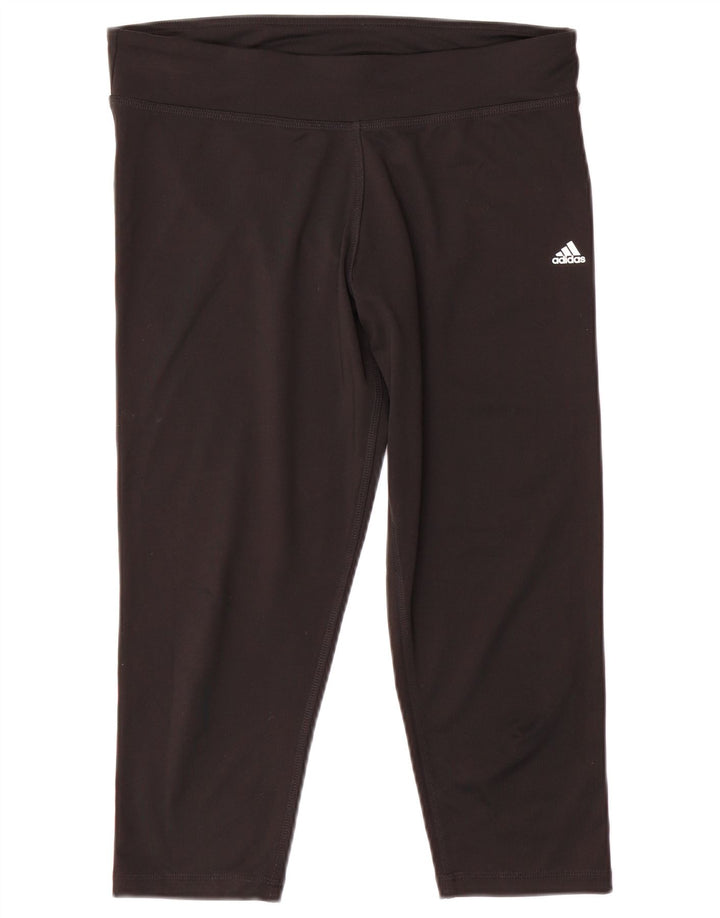 Adidas Womens Climalite Capri Leggings UK 16/18 Large Black Polyester