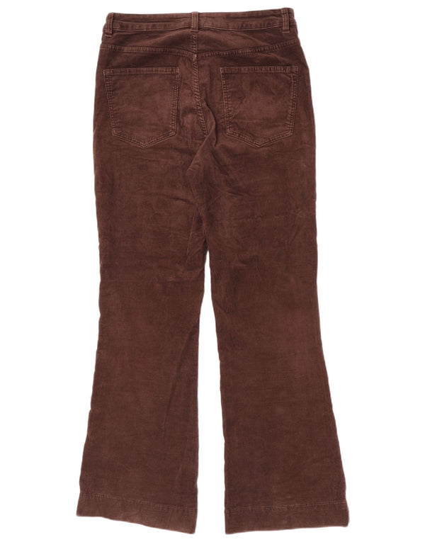 Marks & Spencer Womens Flare Corduroy Trousers UK 12 Medium W30 L30 Brown