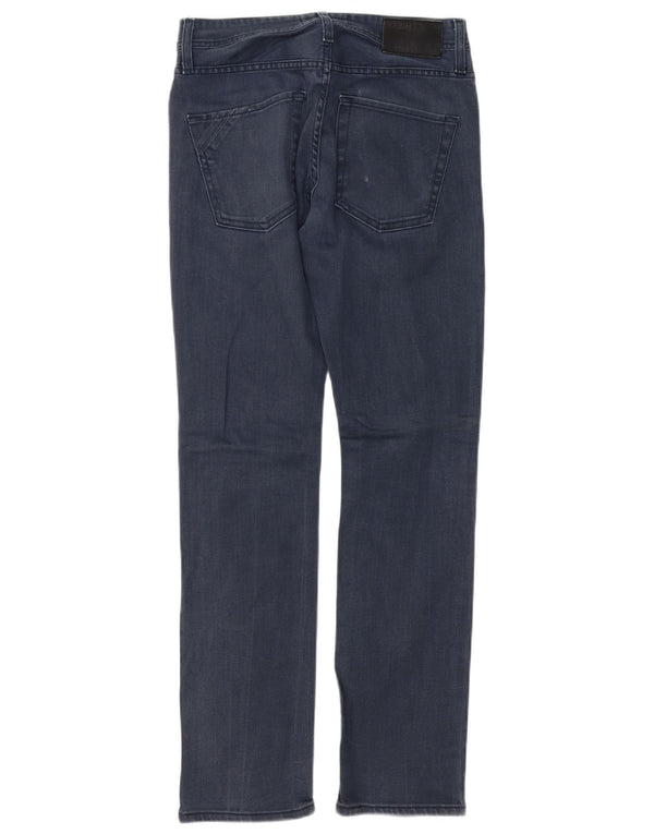 Jack & Jones Mens Clark Regular Fit Straight Jeans W30 L32 Azul Marinho Algodão