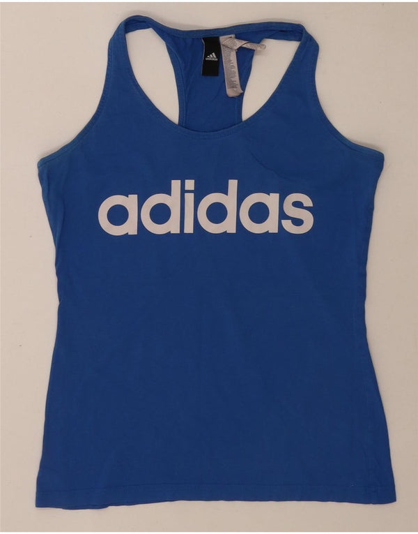 Vesta grafică Adidas pentru femei UK 8/10 Small Blue Bumbac