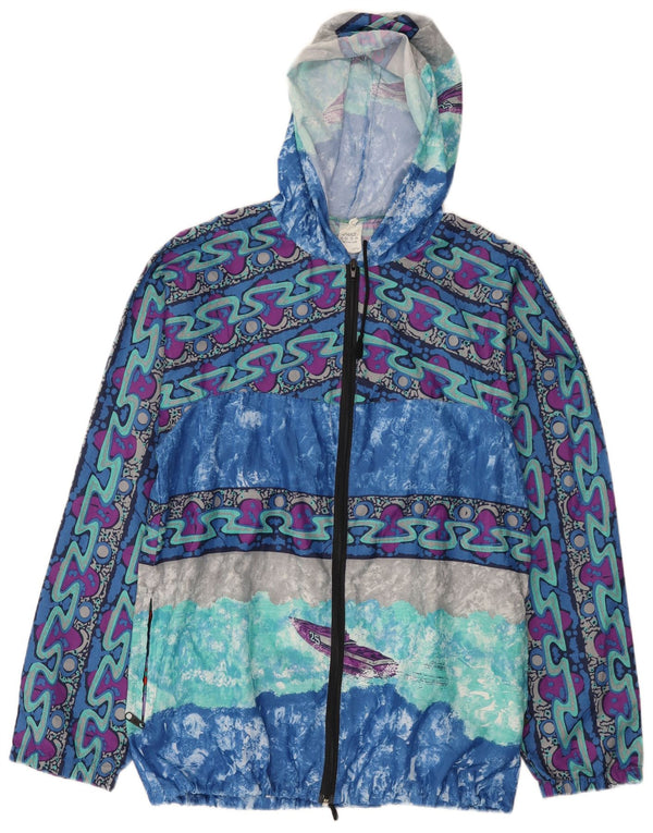 Męska kurtka przeciwdeszczowa z kapturem w stylu vintage, abstrakcyjny wzór IT 52 XL, wielobarwna