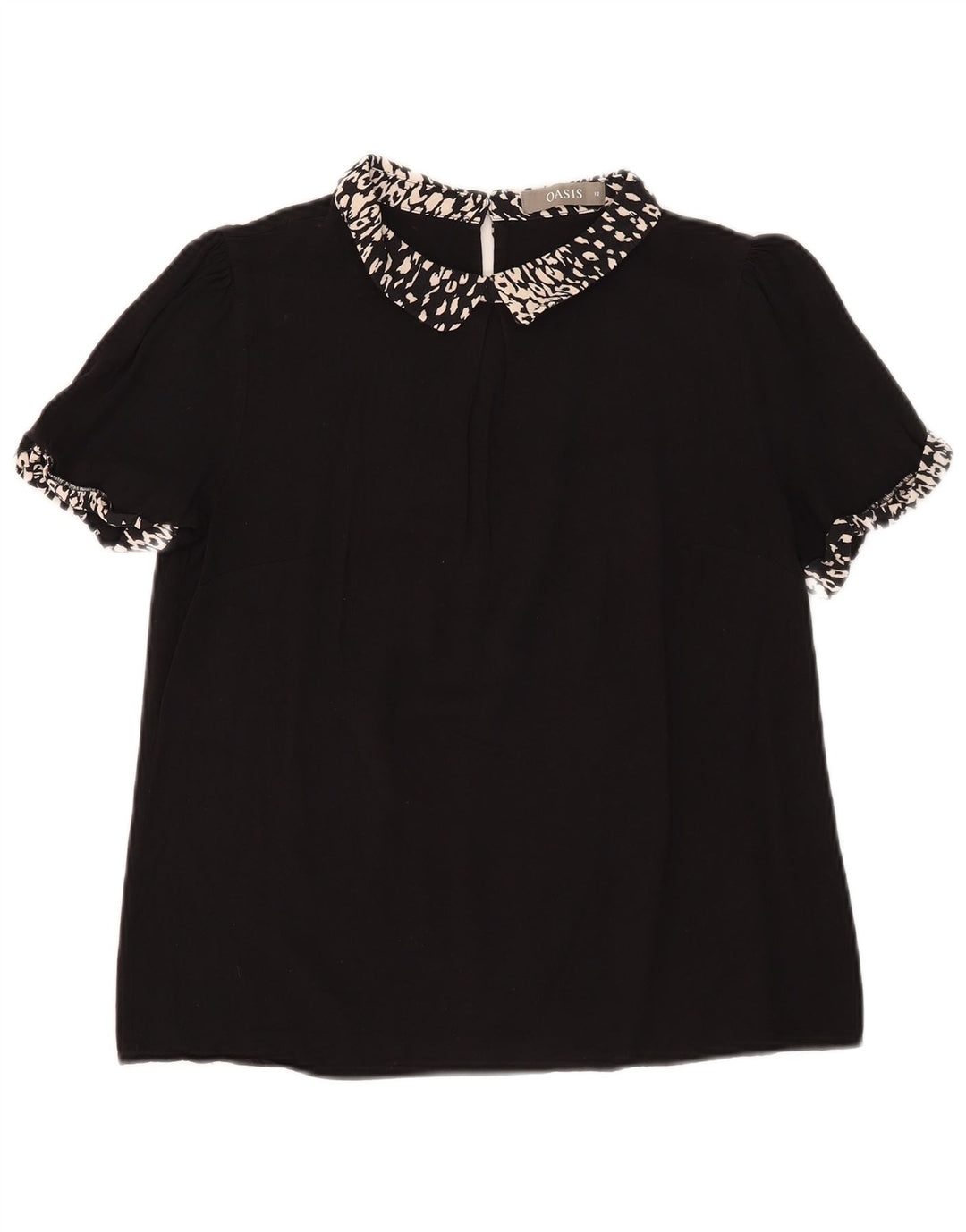 Oasis Chemisier Femme UK 12 Medium Noir Imprimé Animal