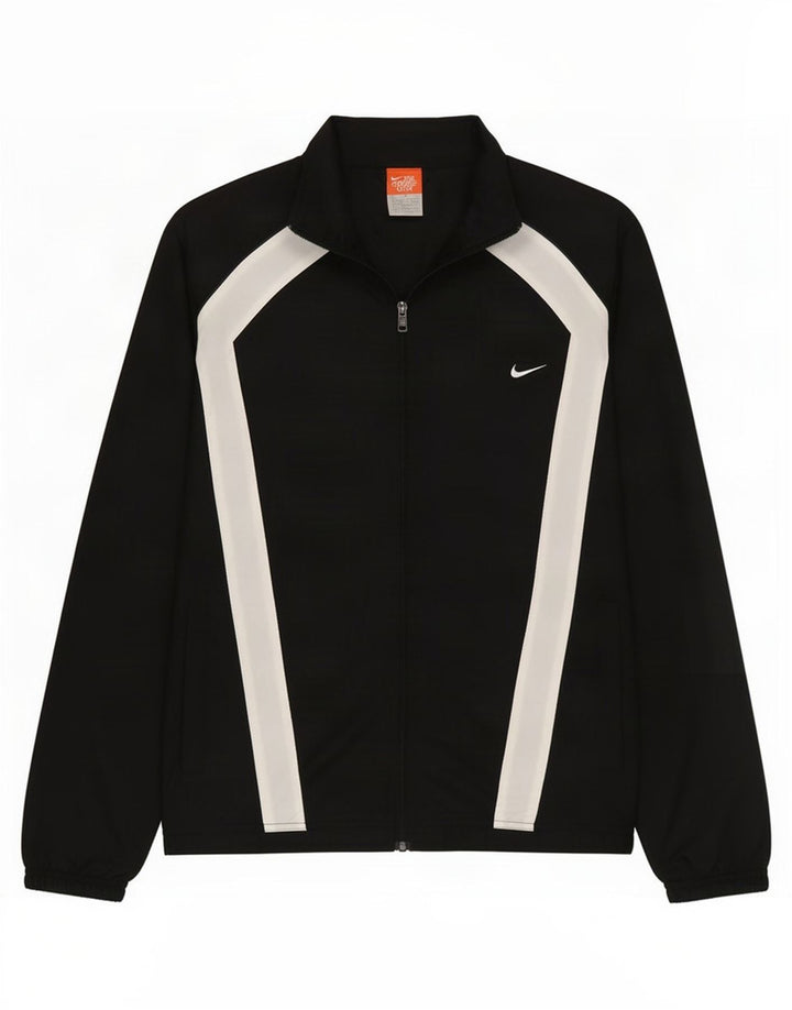 Nike Mens Tracksuit Top Jacket UK 38/40 Medium Black Colourblock Nylon