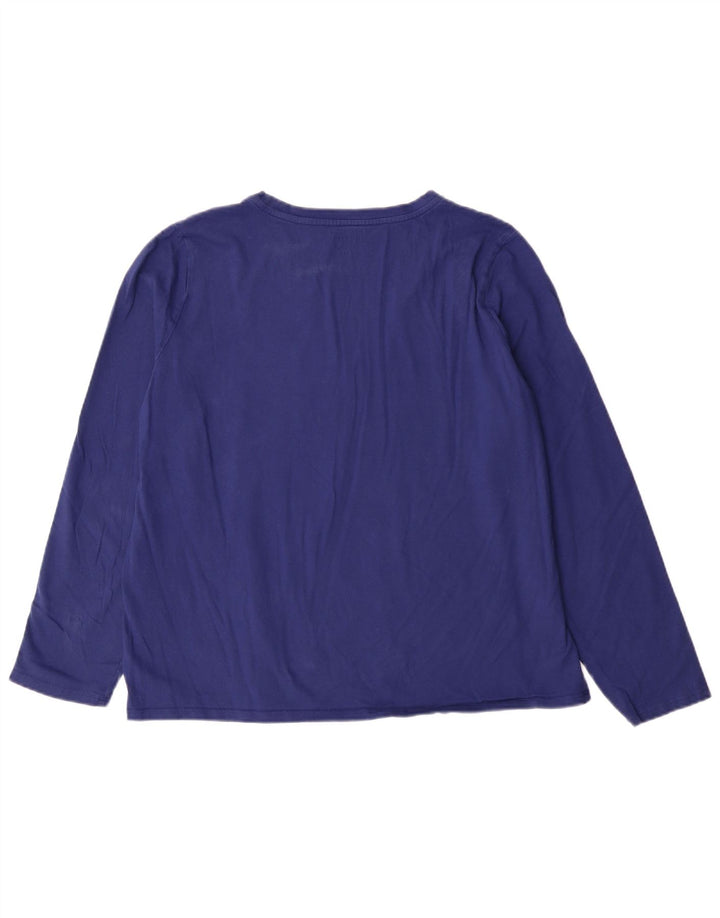 L.L.Bean Womens Graphic Top Long Sleeve UK 16 Large Blue