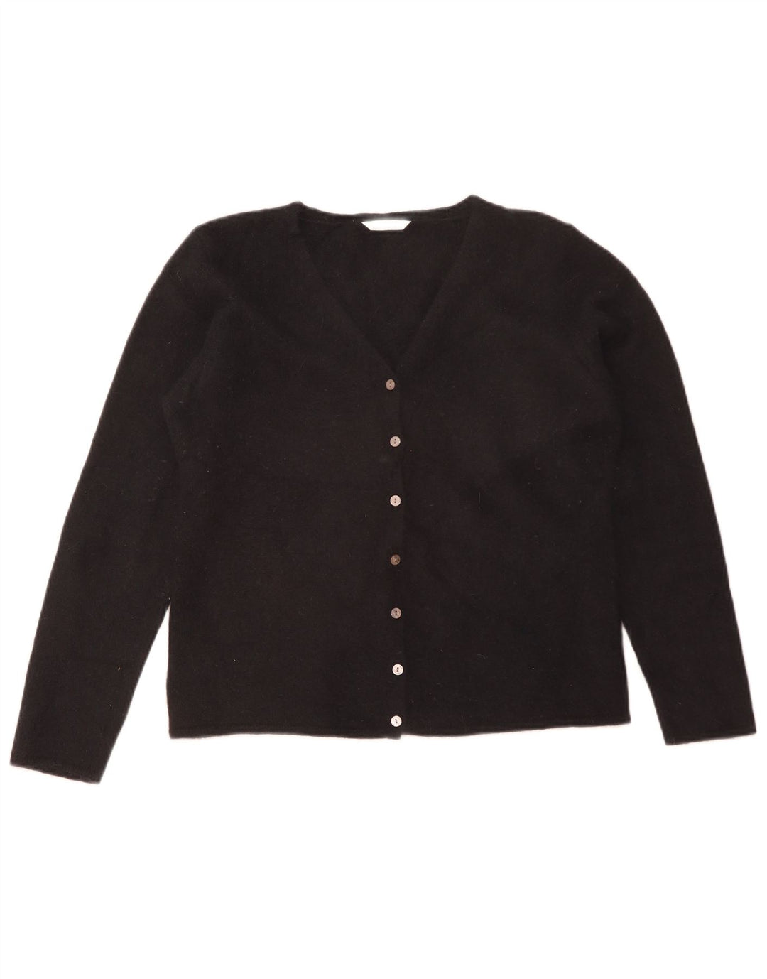 Marks & Spencer Womens Cardigan Sweater UK 16 Large Black Angora