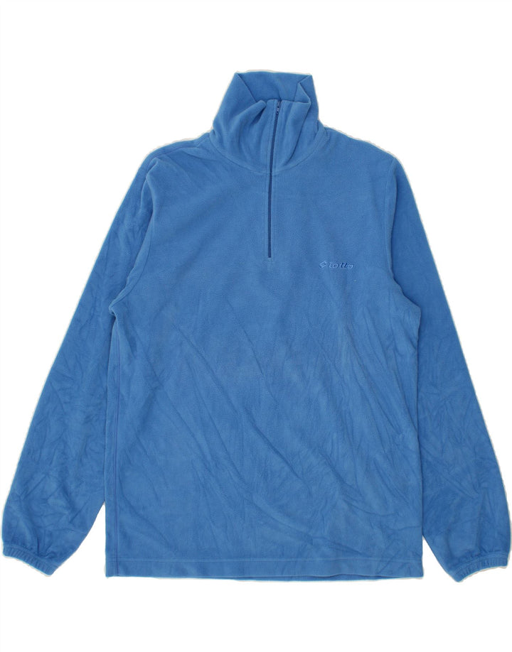 LOTTO Mens Zip Neck Fleece Jumper XL Blue Vintage Lotto and Second-Hand Lotto from Messina Hembry 