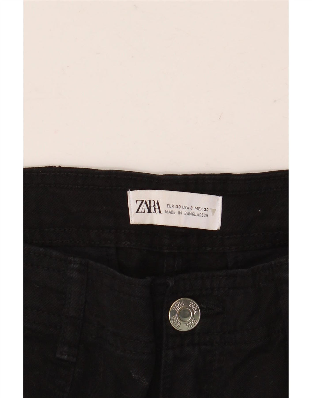ZARA Womens Cargo Straight Jeans EU 40 Medium W30 L32 Black