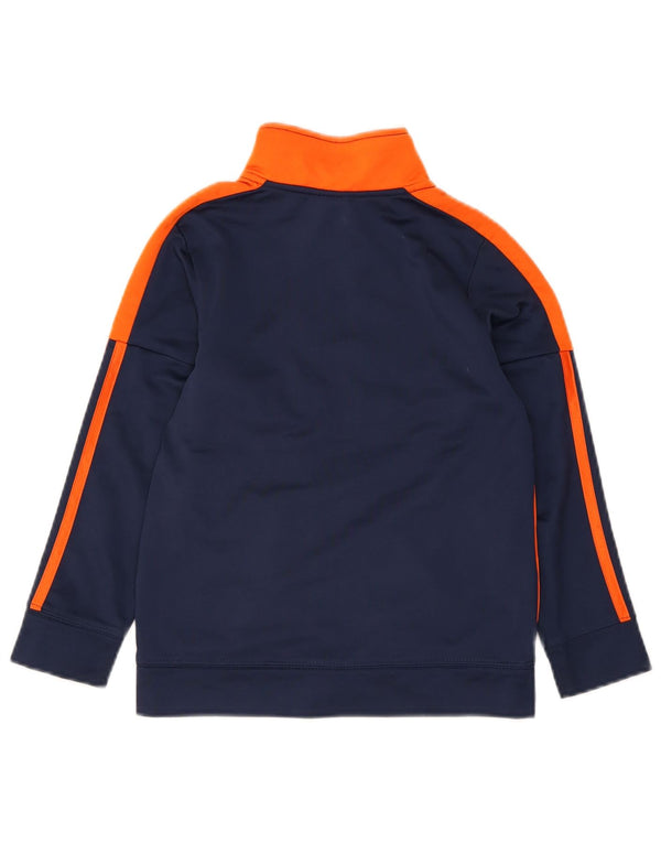 Adidas Boys Graphic Tracksuit Top Jacket 6-7 Years Navy Blue Colourblock