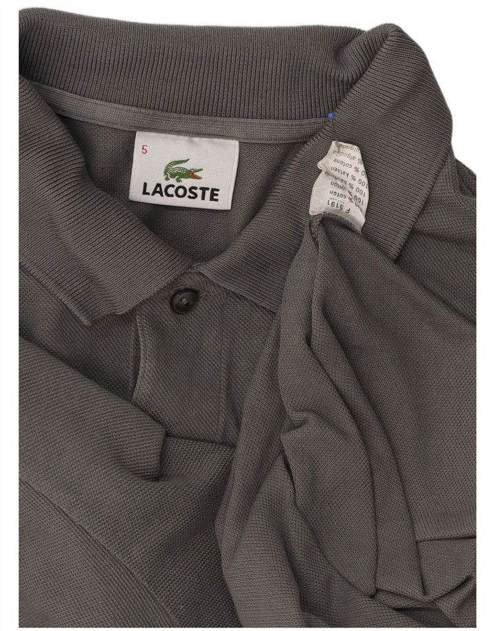 Lacoste Mens Polo Shirt Size 5 Large Grey Cotton
