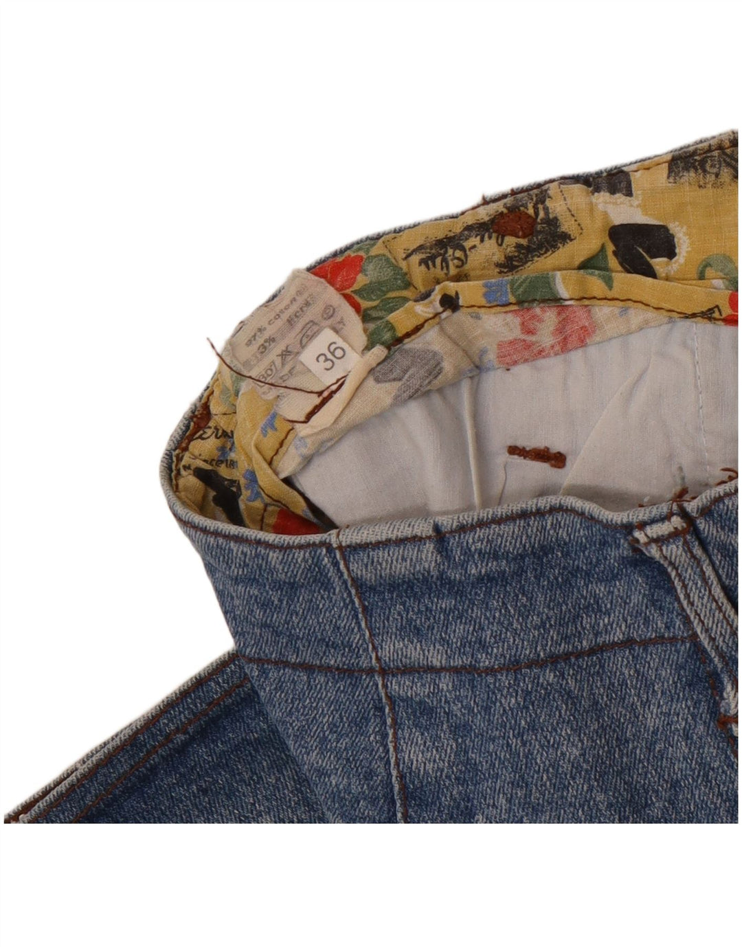 Lynlås Dame Denim Nederdel IT 44 Medium W30 Blå Bomuld