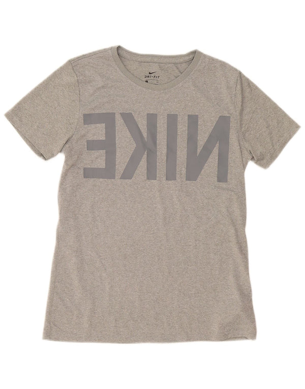 Nike Herren Dri Fit Graphic T-Shirt Top Small Grau Polyester