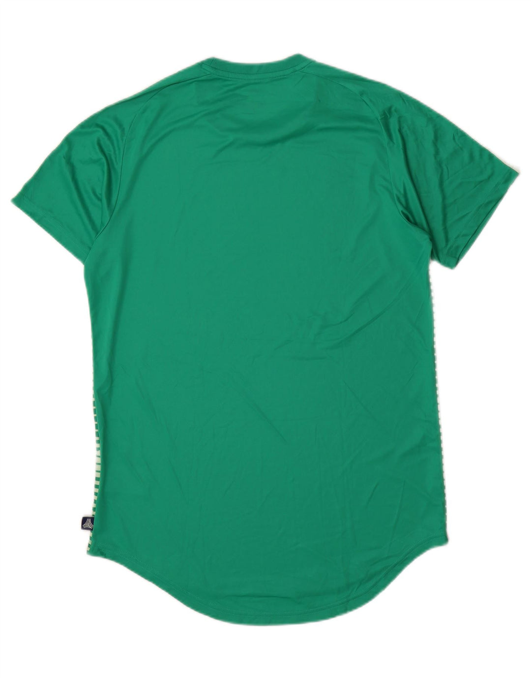 ADIDAS Mens Climalite T-Shirt Top Large Green Striped Polyester