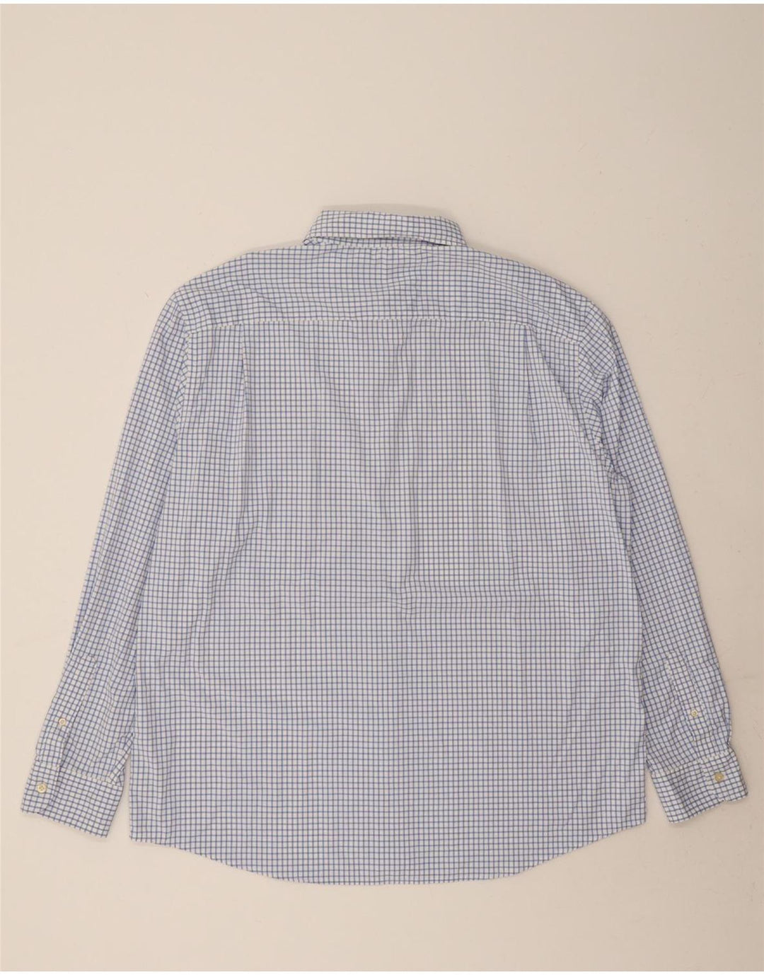 CHAPS Mens Big & Tall Shirt 2XL Blue Check Nylon Vintage Chaps and Second-Hand Chaps from Messina Hembry 