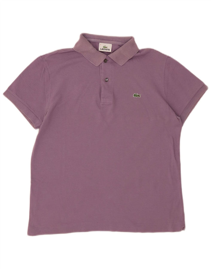 LACOSTE Mens Polo Shirt Size 3 Small Purple Cotton