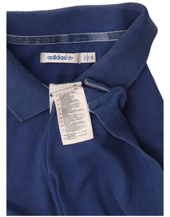 Adidas Womens Polo Shirt EU 36 Small Navy Blue Cotton
