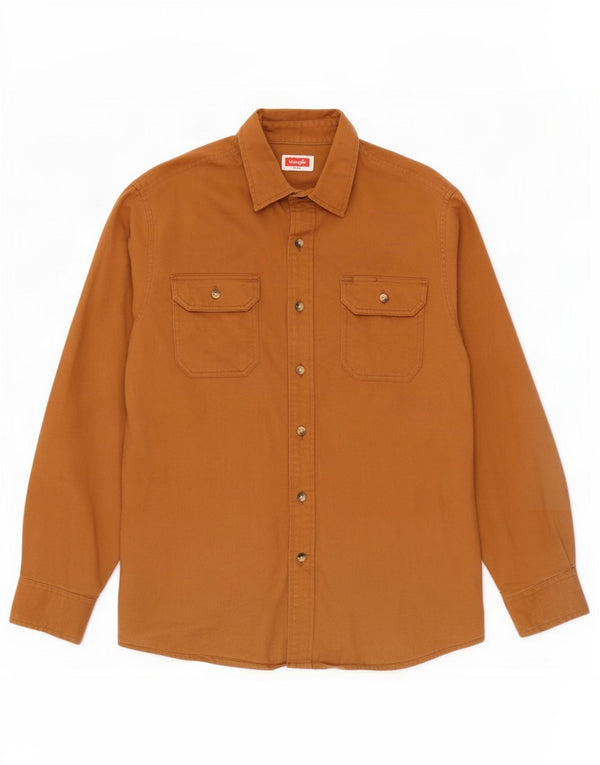 Ανδρικό πουκάμισο Wrangler, μεσαίο καφέ βαμβακερό