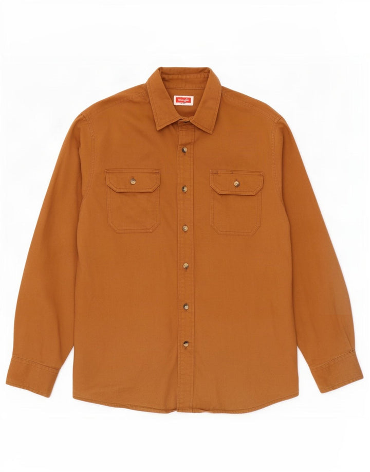 Camisa Wrangler Hombre Algodón Marrón Medio