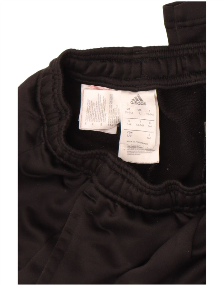 Adidas Boys Tracksuit Trousers 13-14 Years Black Polyester