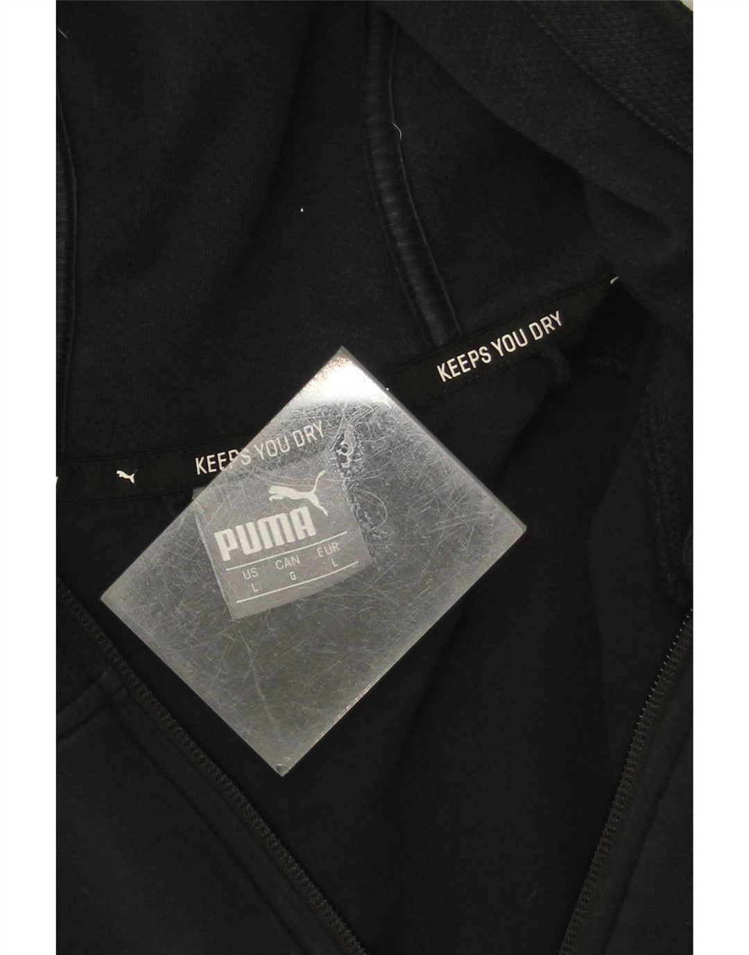 Puma Mens Zip Hoodie Sweater Large Black Cotton