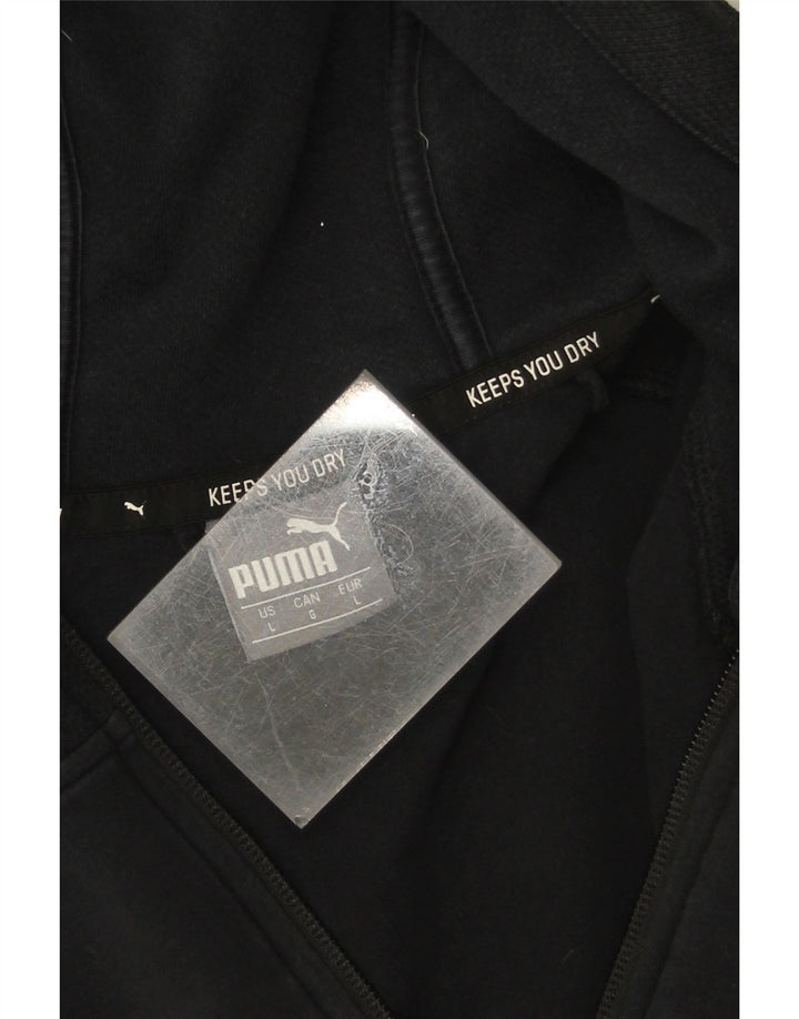 Puma Mens Zip Hoodie Sweater Large Black Cotton