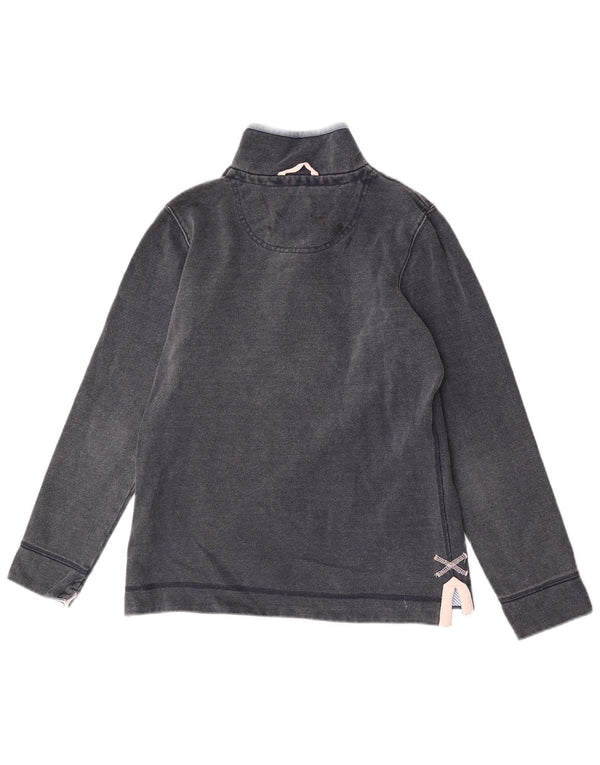 Crew Clothing Womens Button Neck Sweatshirt Jumper UK 10 Small Navy Blue