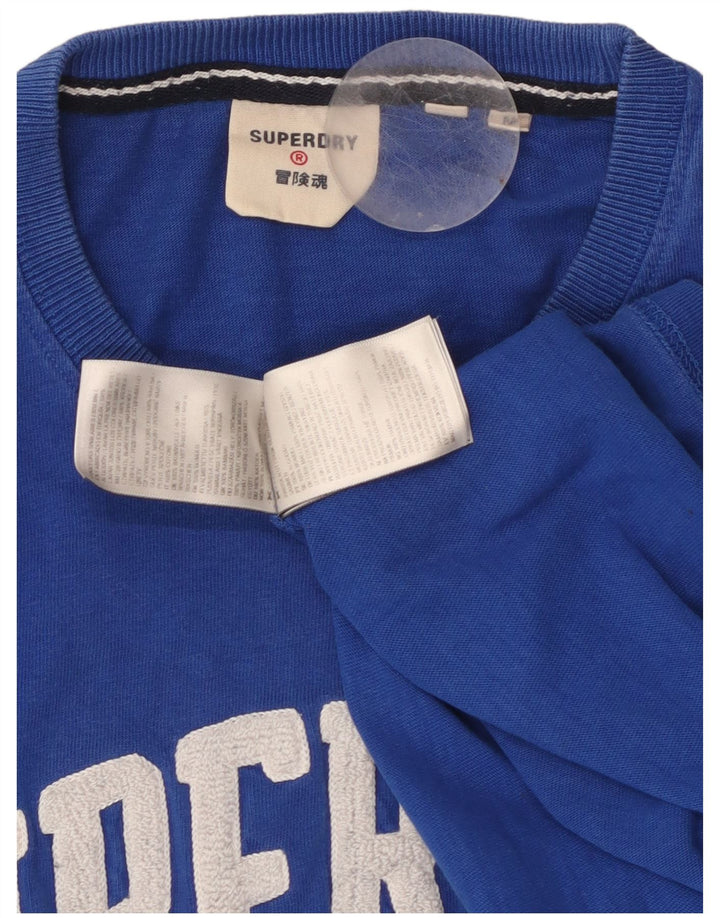 SUPERDRY Herren Grafik-T-Shirt-Oberteil aus mittelblauer Baumwolle