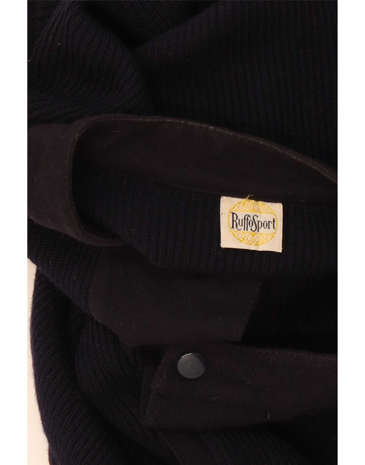 Ruffo Mens Cardigan Sweater XL Navy Blue