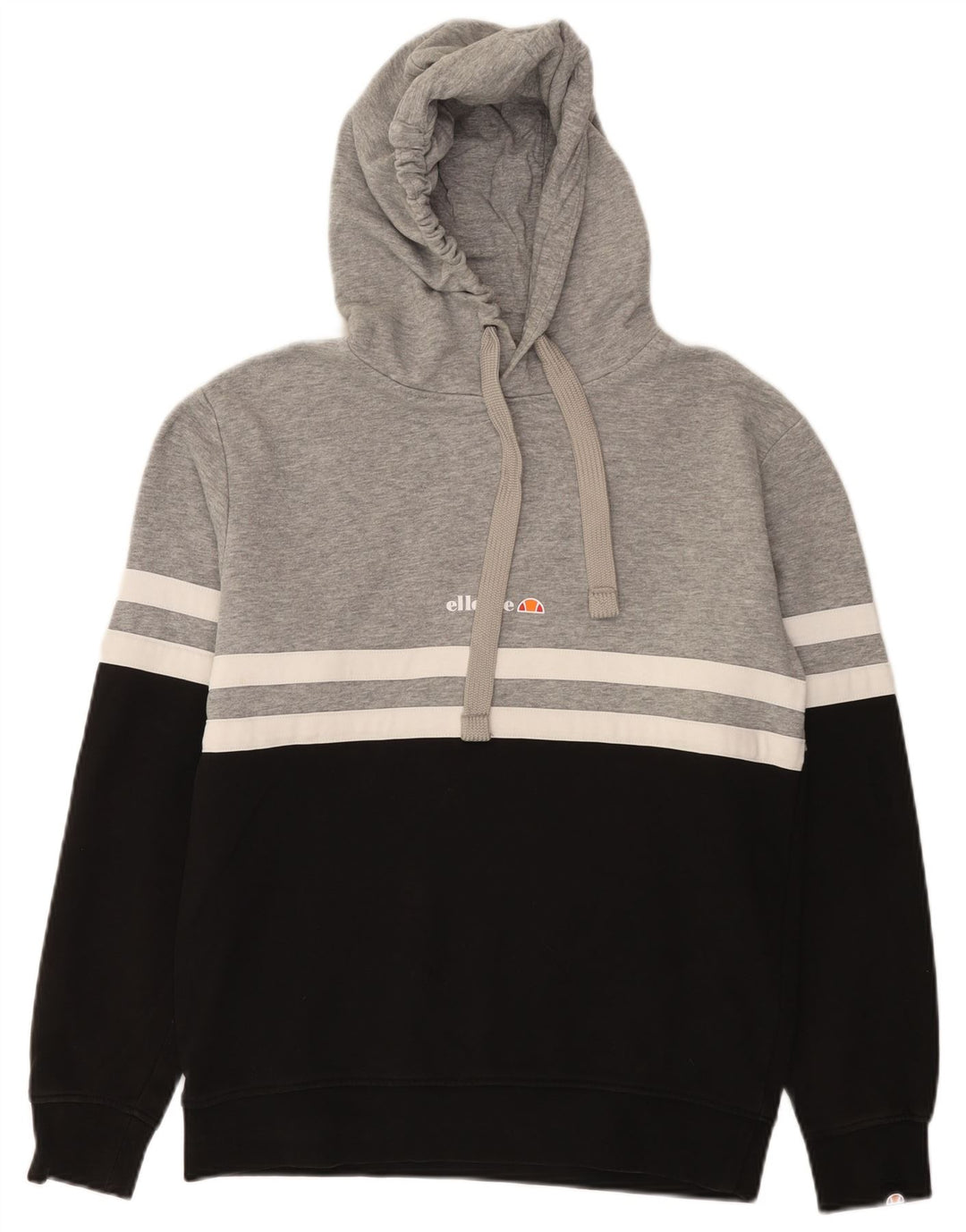 Ellesse Mens Hoodie Jumper Small Grey Colourblock Cotton