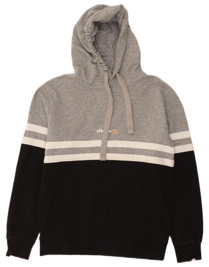 Ellesse Mens Hoodie Jumper Small Grey Colourblock Cotton