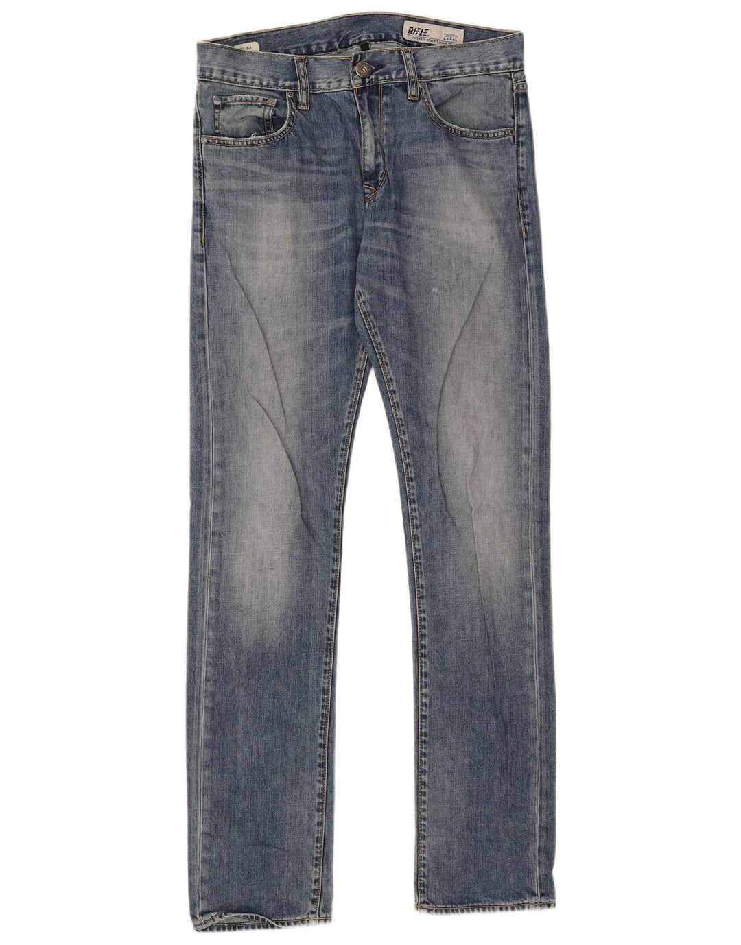 Rifle Mens Straight Jeans W30 L33 Blue Cotton