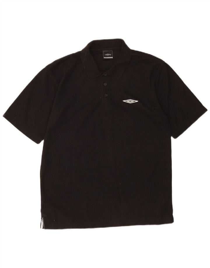 Umbro Mens Polo Shirt Medium Black Polyester