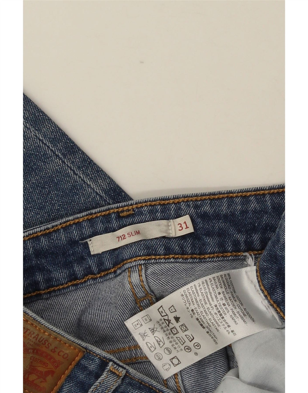 LEVI'S Dame 712 Slim Jeans W31 L28 Blå Bomuld