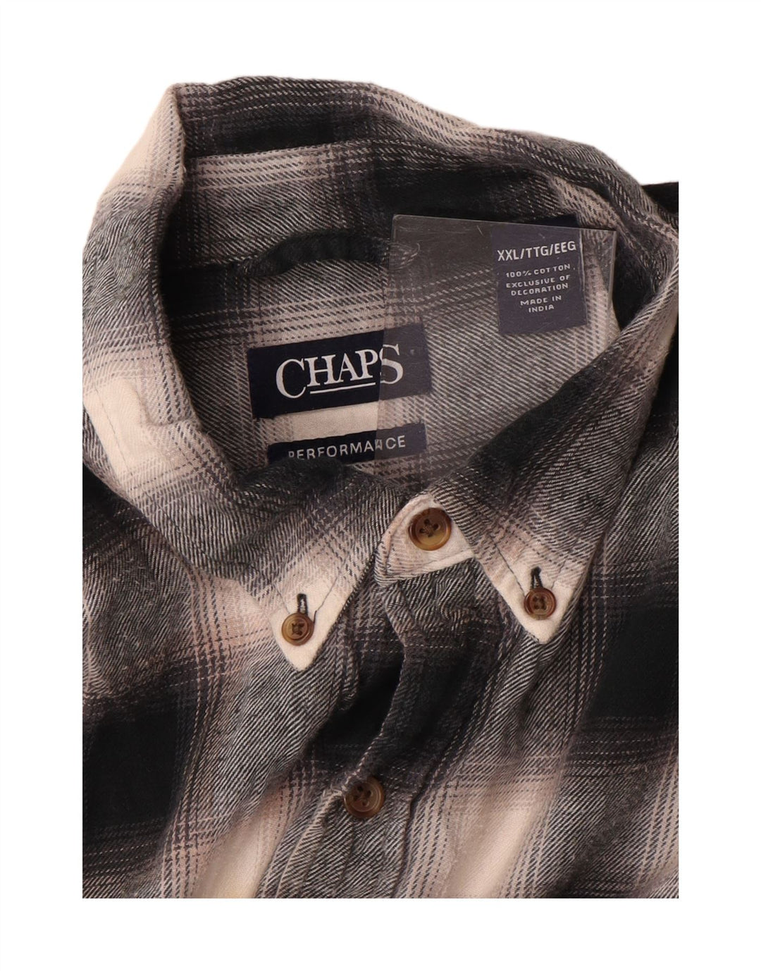 Chaps Camisa de franela para hombre 2XL Algodón a cuadros gris