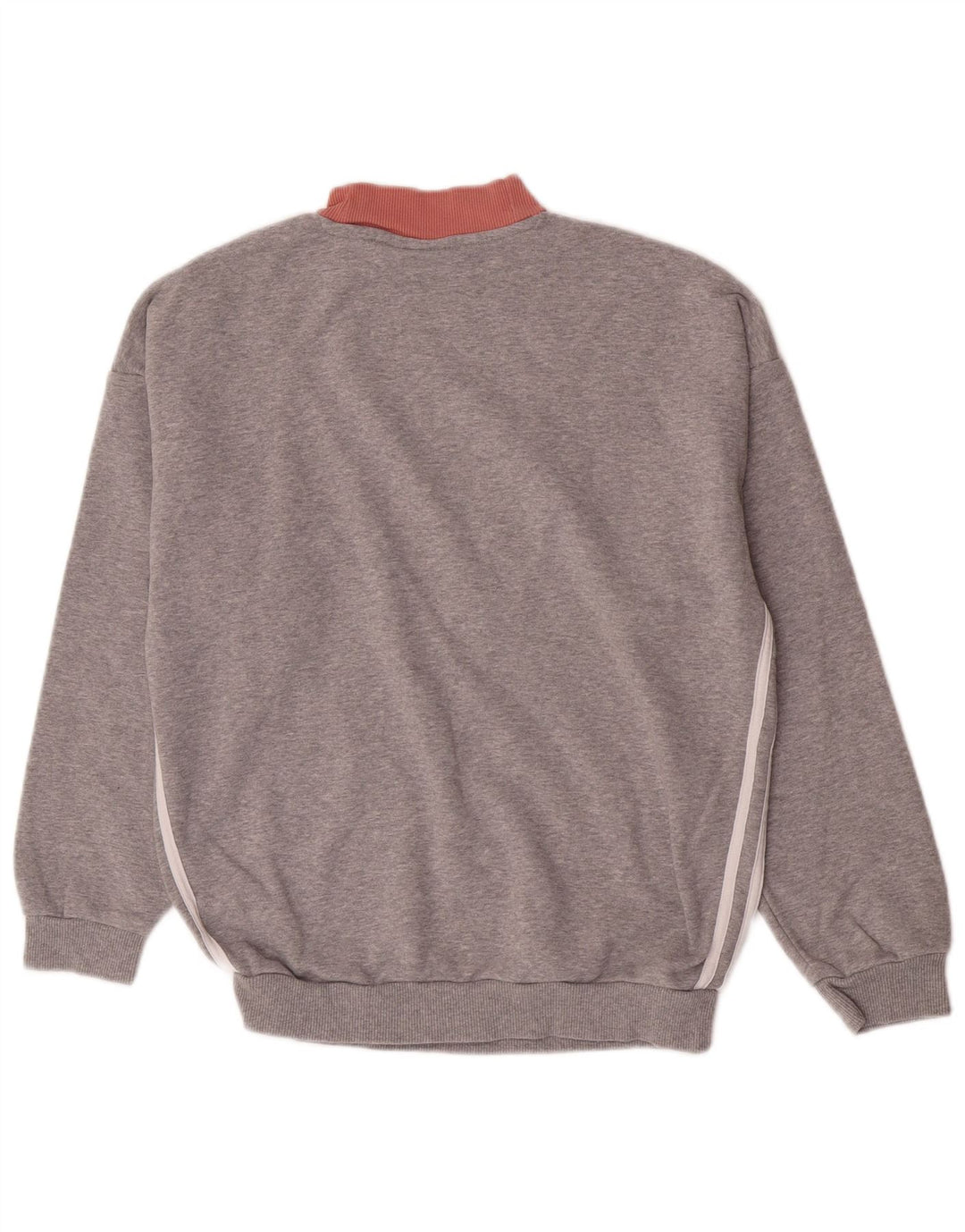 Adidas Dame Sweatshirt Jumper UK 12 Medium Grey Colourblock Bomuld