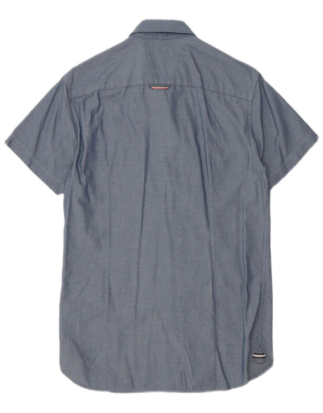 Tommy Hilfiger Mens Short Sleeve Shirt Small Blue Spotted Cotton