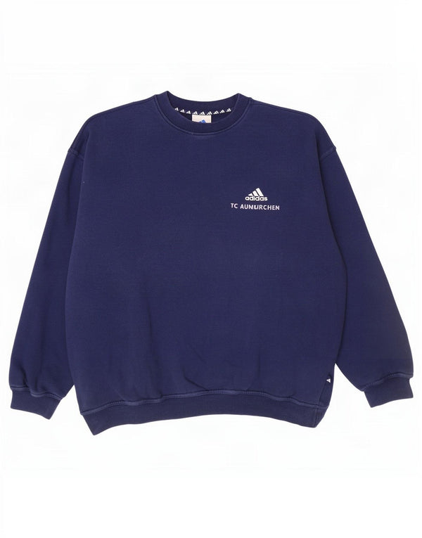 Adidas Sweat-shirt pour homme UK 44/46 Grand bleu marine en coton