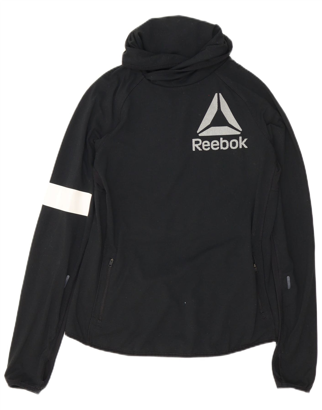 Reebok Damen-Trainingsanzug-Top-Jacke, UK 12/14, mittelschwarz, Farbblock