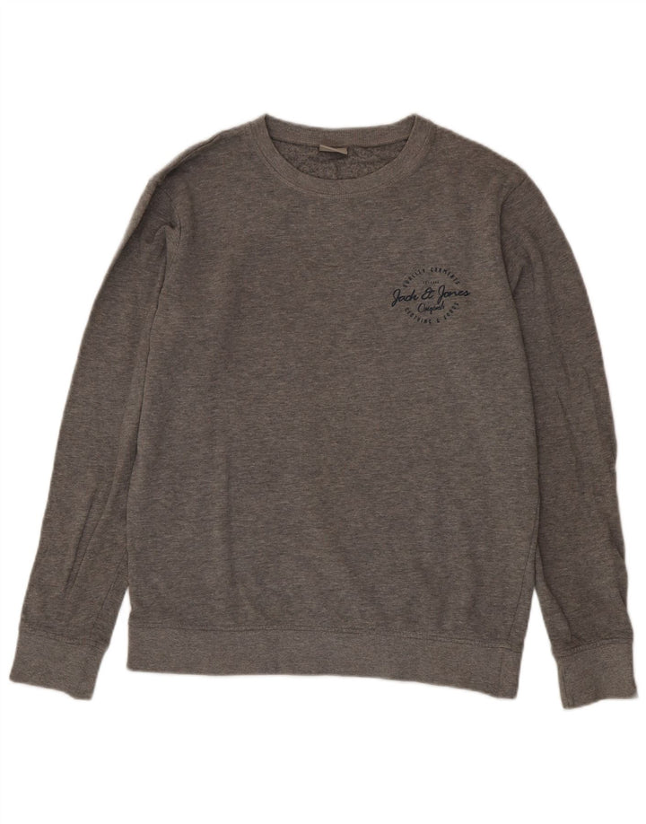 Jack & Jones Sweatshirt til mænd Medium Grå Flecked Bomuld