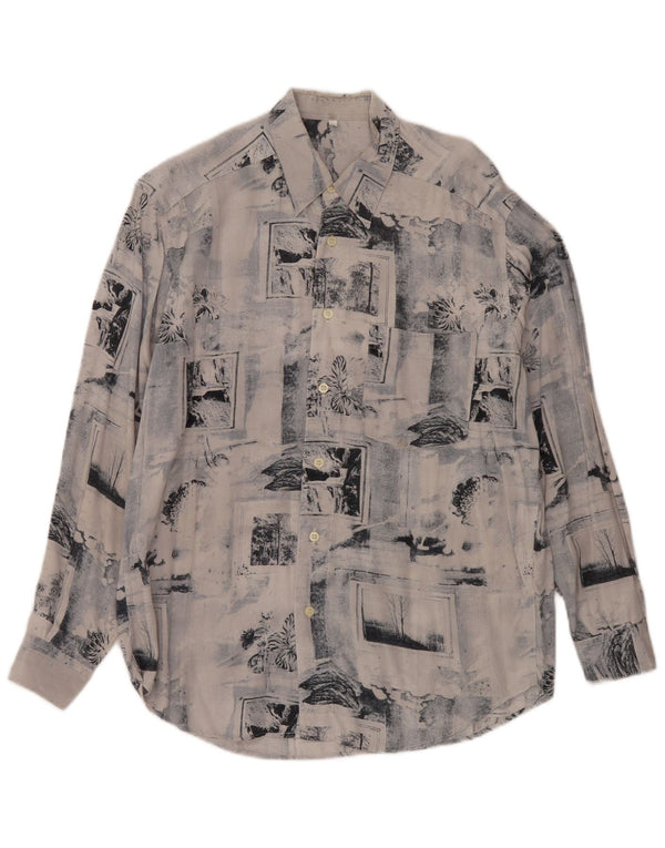 Camicia Uomo Vintage in Viscosa Patchwork Blu Medio