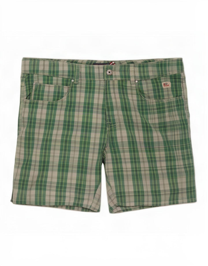 Roy Rogers Badeshorts til mænd store grøn ternet polyester
