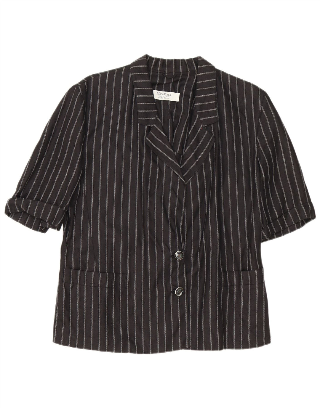 Max Mara Chaqueta Blazer de 2 Botones para Mujer UK 40 Mediana Rayas Negras