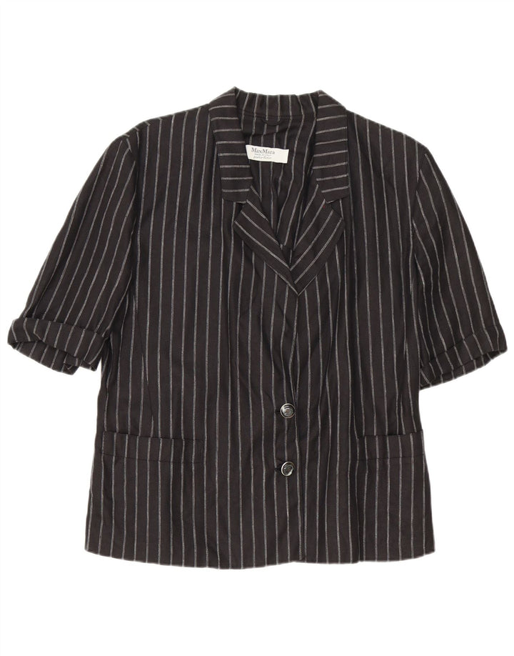 Max Mara Chaqueta Blazer de 2 Botones para Mujer UK 40 Mediana Rayas Negras