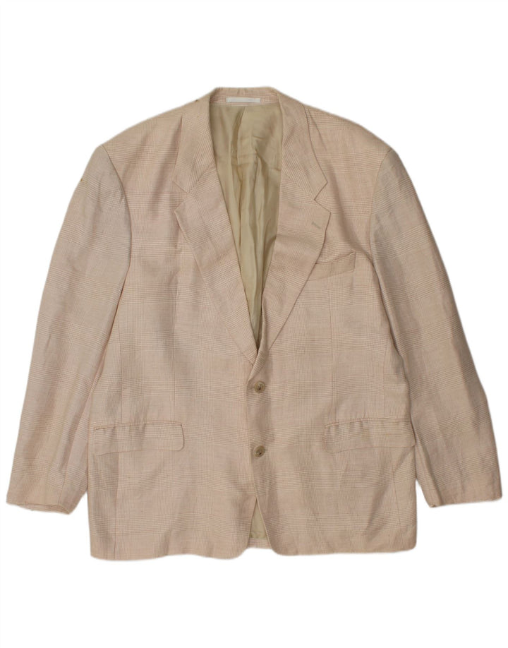 HUGO BOSS Herre 2-knaps blazerjakke EU 56 3XL Beige ternet hør