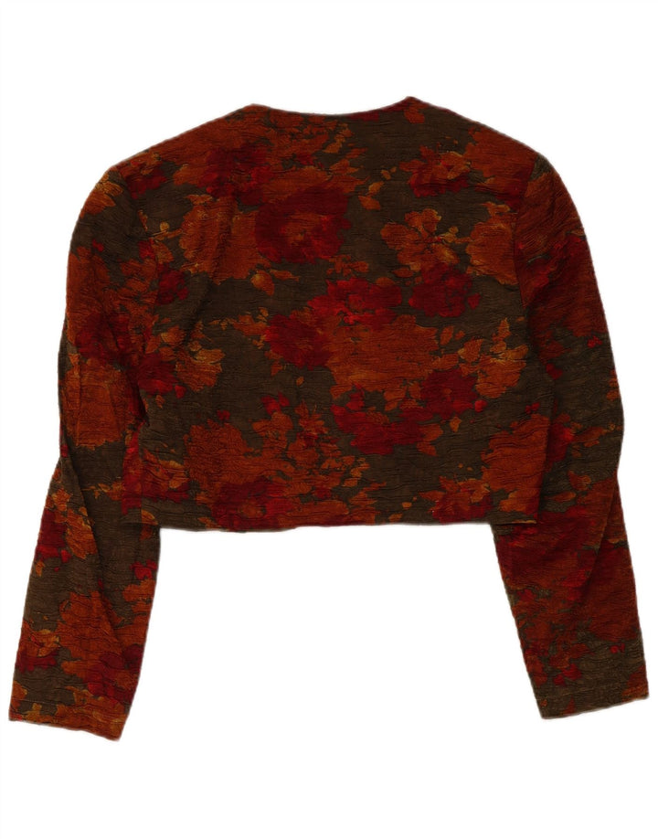Vintage Womens Bolero Jacket IT 42 Medium Multicoloured Floral Viscose