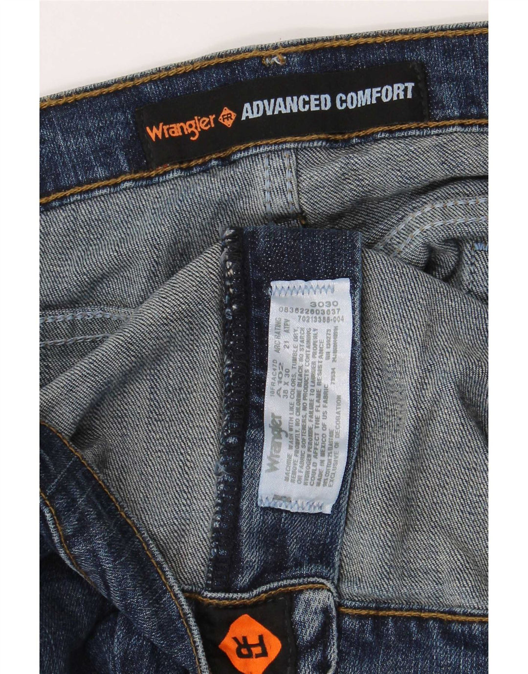 Wrangler Mens Straight Jeans W38 L30 Blue Cotton