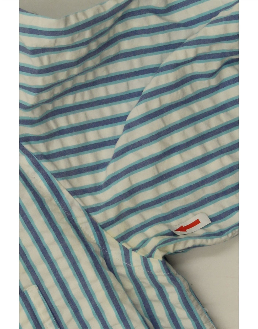 Best Company Mens Shirt Large Blue Striped Cotton