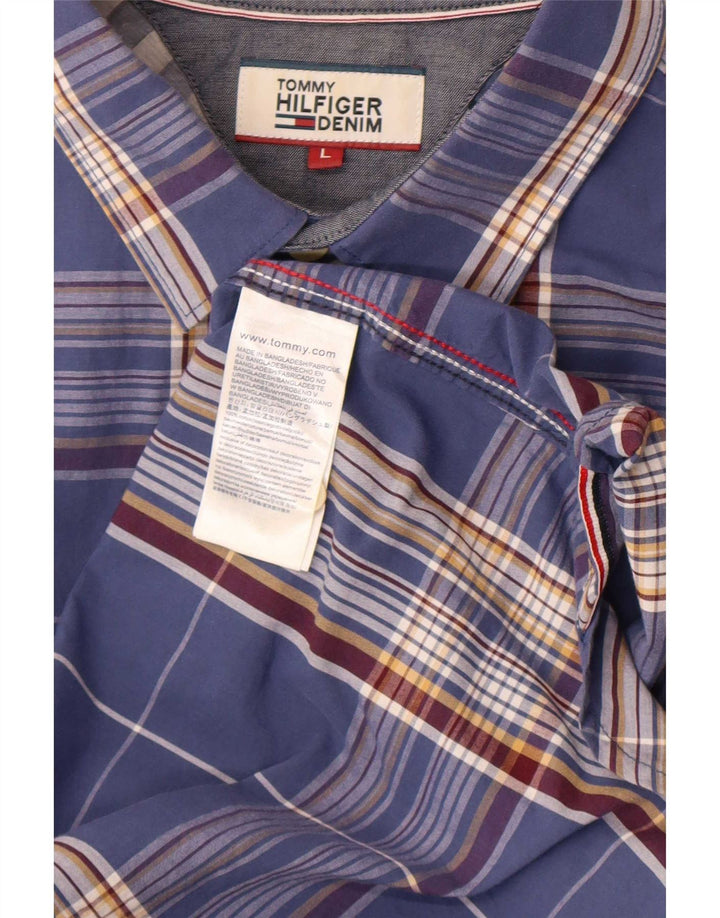 Camicia da uomo Regular Fit Tommy Hilfiger, cotone a quadri blu grandi