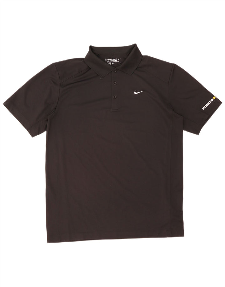 Nike Herre Dri Fit grafisk poloskjorte medium sort polyester