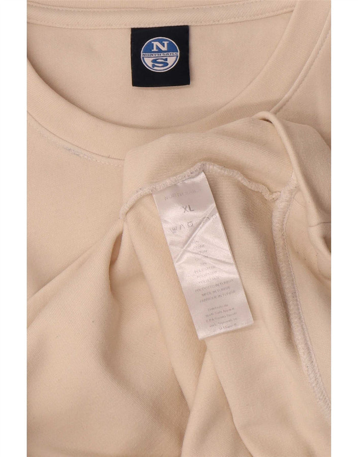North Sails Mens Graphic Sweatshirt Jumper XL Off White Cotton